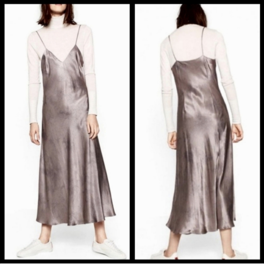 Zara Premium '90s Satin Slip Dress